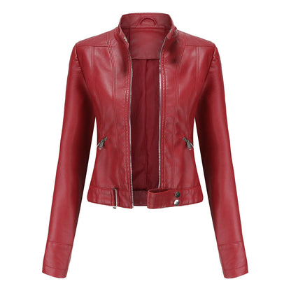 Madeline - Stilvolle Lederjacke mit Stehkragen für Damen