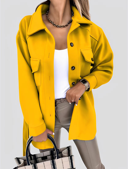 Tiffanie - Moderne, leichte Wolljacke mit Reverskragen für Damen