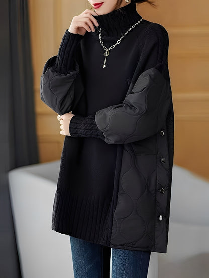 Vonda - Lässiger Rollkragenpullover mit hohem Kragen für Damen