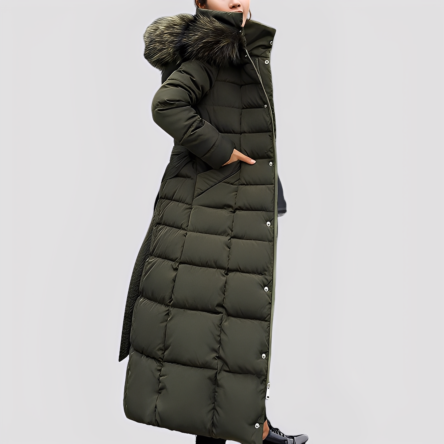 Mollie - Modischer, wattierter langer Mantel für Damen