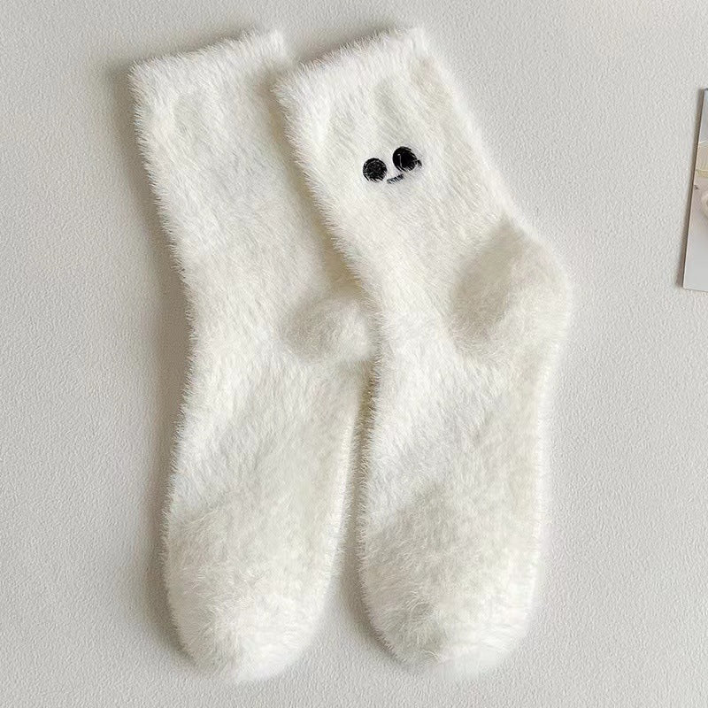 Catherina - Niedliche mittellange Fell-Socken für Damen