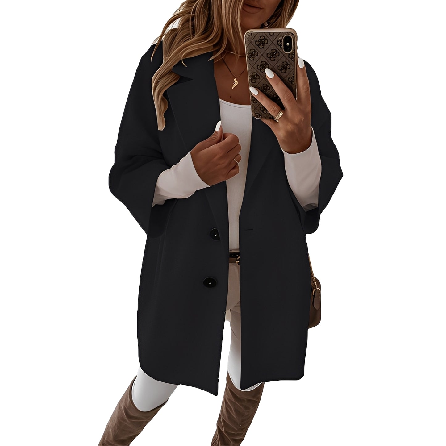 Lindsie - Locker sitzende Jacke mit Knöpfen für Damen