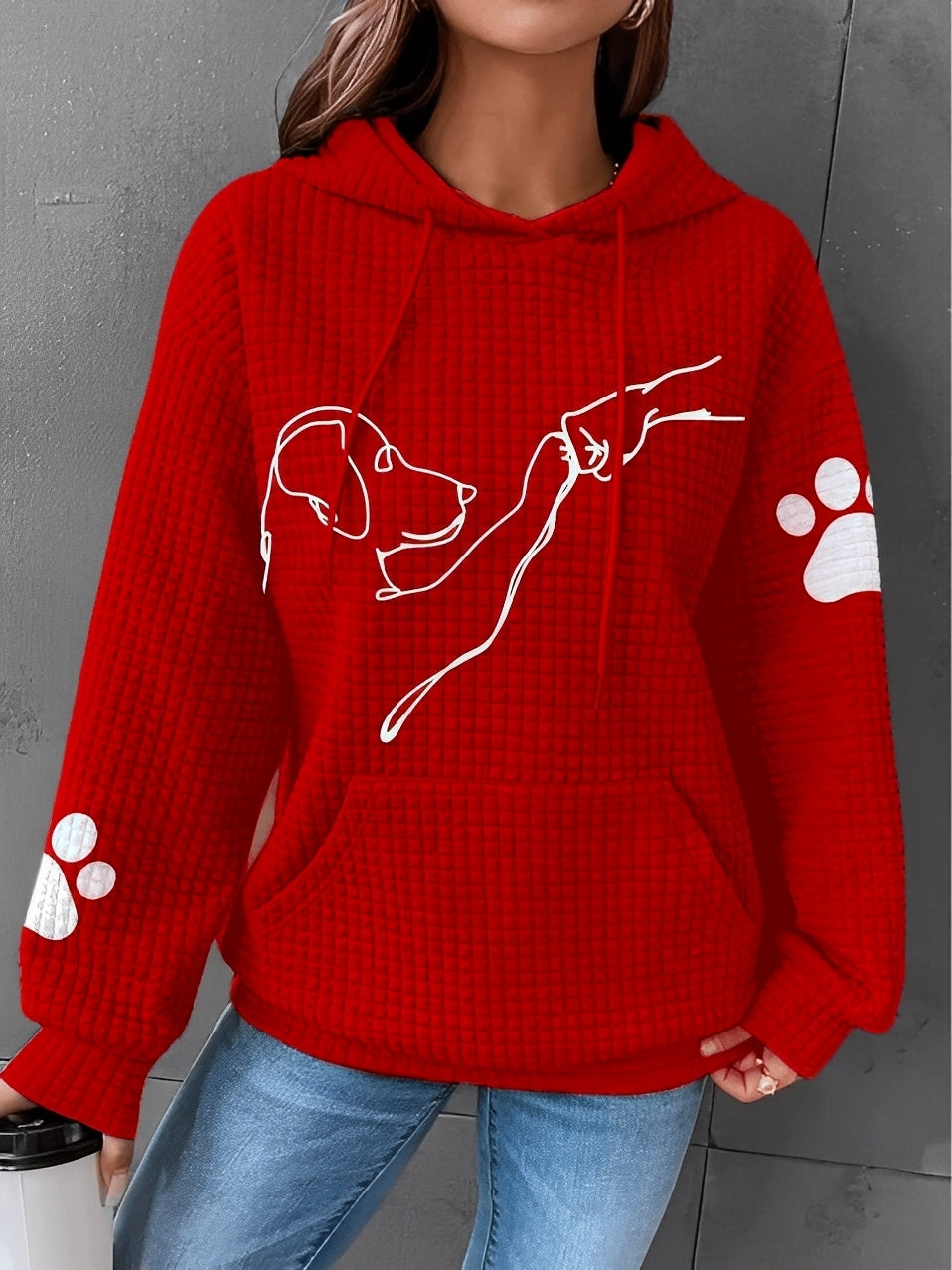 Berenice - Bedrucktes, warmes Kapuzensweatshirt für Damen