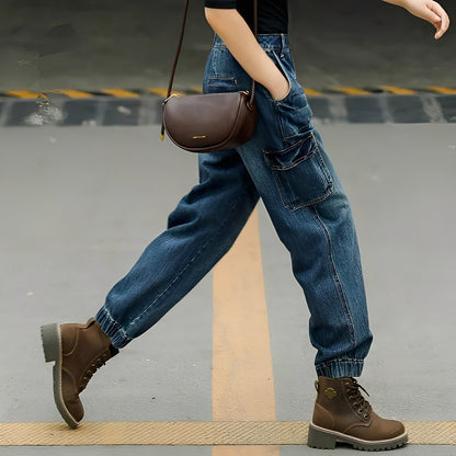 Kristal - Jeanshose aus Baumwolle mit mehreren Taschen für Damen