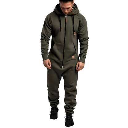 Benson - Lässiger Fleece-Jumpsuit mit Kapuze für Herren