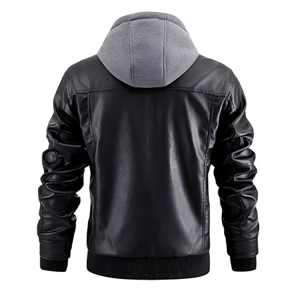 Everard - Klassische Motorradjacke mit Kapuze für Herren