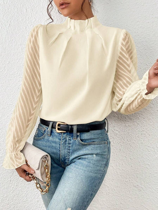 Cassandra - Stilvolles langärmeliges Chiffon-Oberteil für Damen