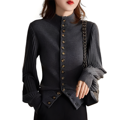 Adelyn - Lässiges Strickoberteil mit Laternenärmeln für Damen