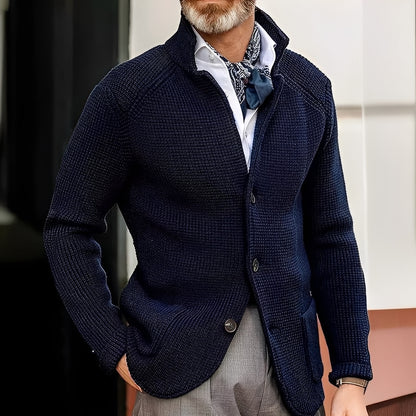 Kayden - Stilvolle Strickjacke mit Stehkragen für Herren