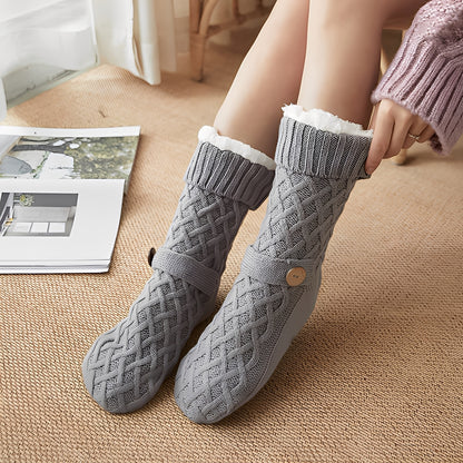 Lavina - Stilvolle, mit Fleece gefütterte Wollsocken für Damen