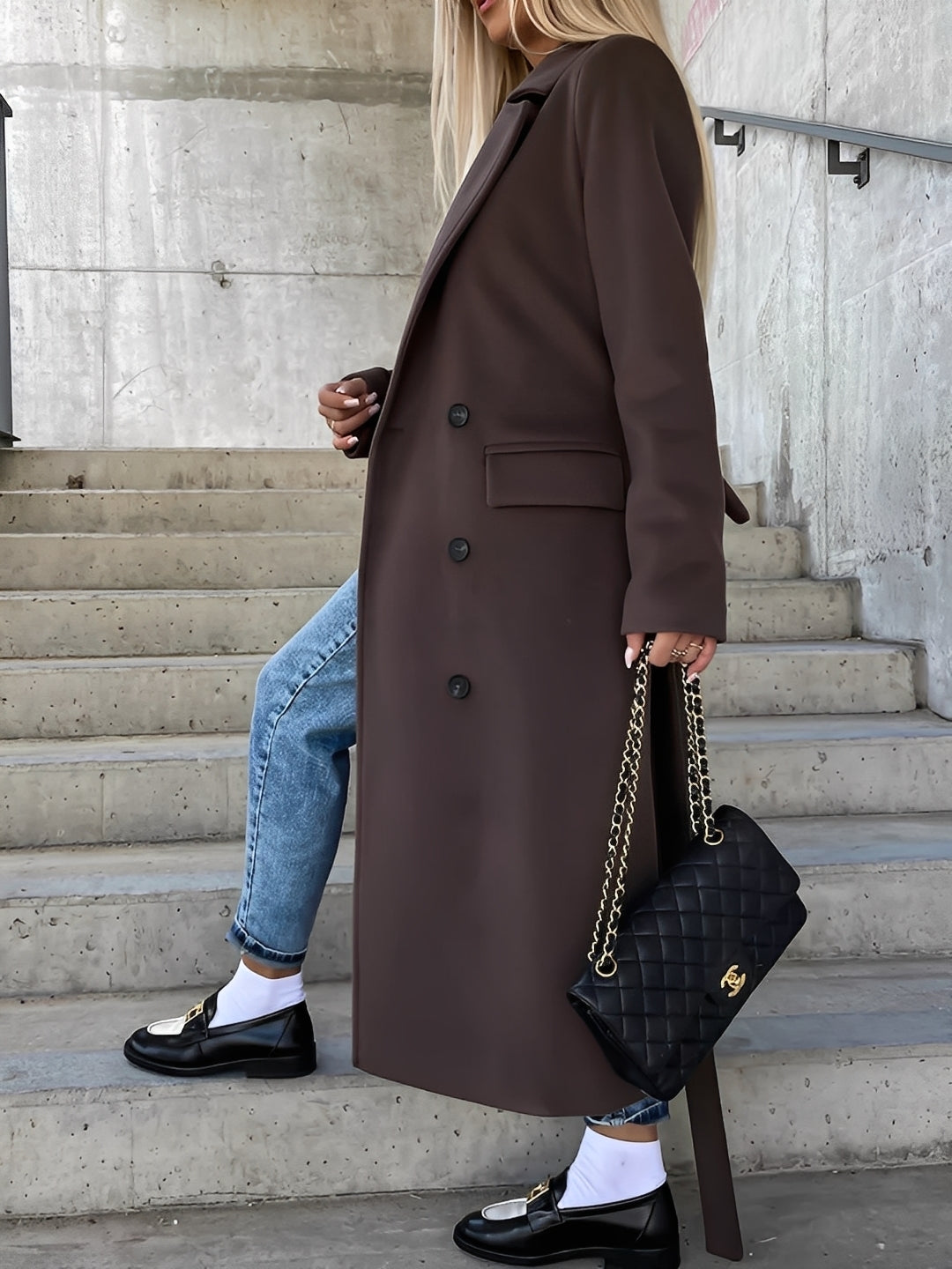 Suzanne - Klassischer Zweireihermantel mit Gürtel für Damen