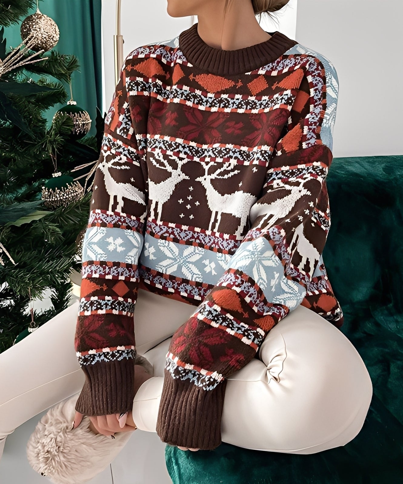 Carolina - Bequemer Pullover mit Weihnachtsmotiv für Damen