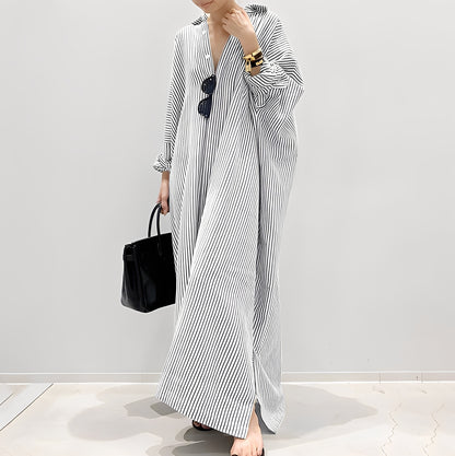 Davida - Lässiges gestreiftes Hemdkleid für Damen