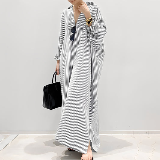 Davida - Lässiges gestreiftes Hemdkleid für Damen