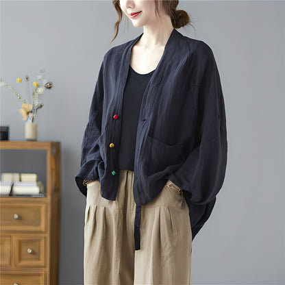 Shelia - Lockerer kurzer Cardigan mit Taschen