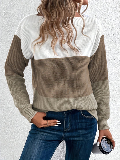 Margaret - Gestreifter Patchwork-Pullover für Damen