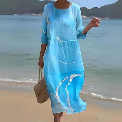 Alina – Fließendes Midi-Kleid