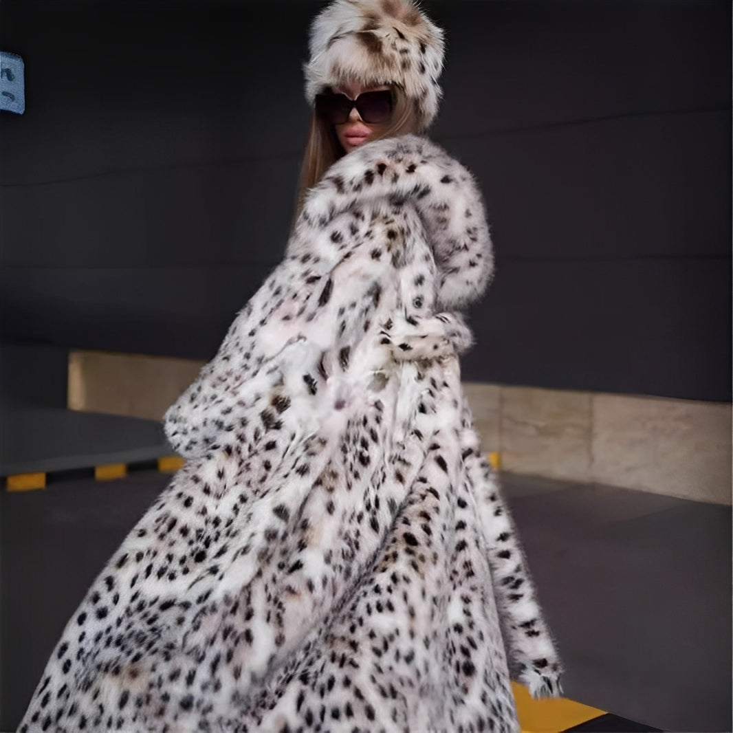 Josceline - Samtiger Schneemantel mit Print für Damen