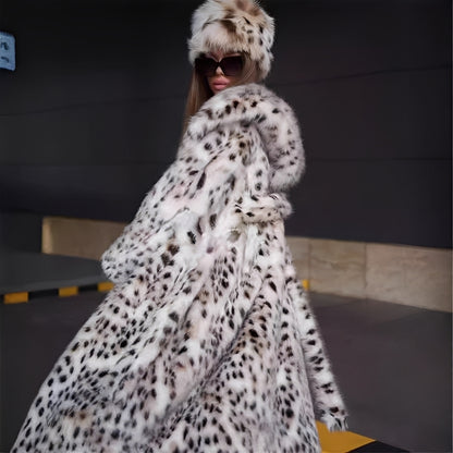 Josceline - Samtiger Schneemantel mit Print für Damen