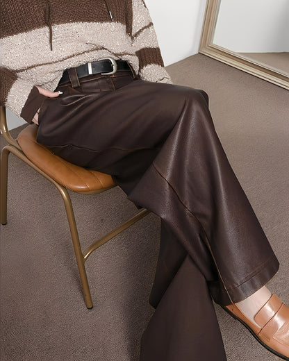 Lora - Klassische Lederhose mit hoher Taille für Damen