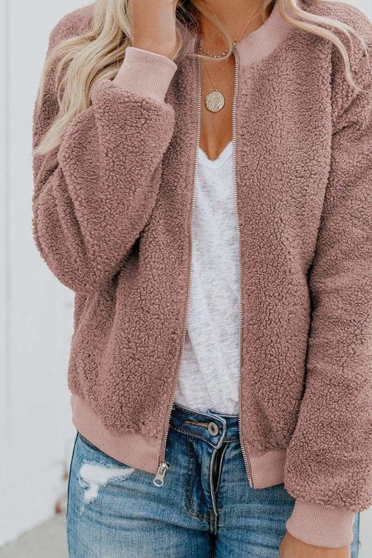 Korra - Flauschige Plüsch-Bomberjacke für Damen