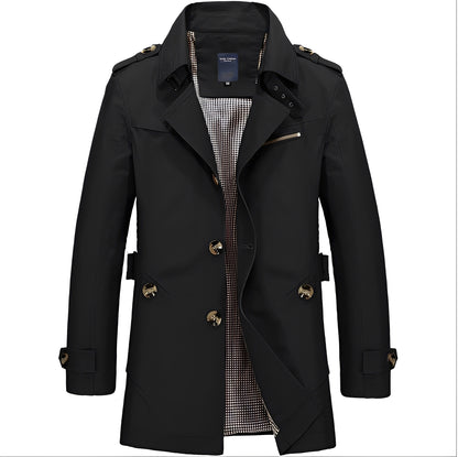 Cason - Stylischer langer Windbreaker-Mantel für Männer