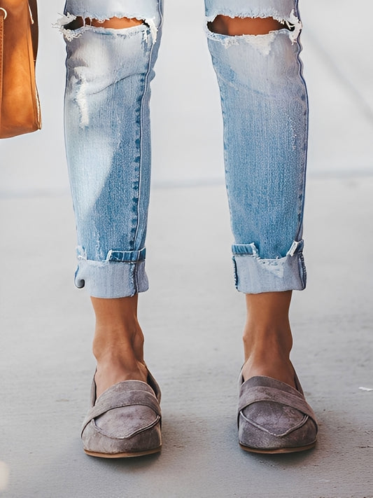 Christal - Elegante Wildleder-Loafer mit spitzer Zehenpartie für Damen