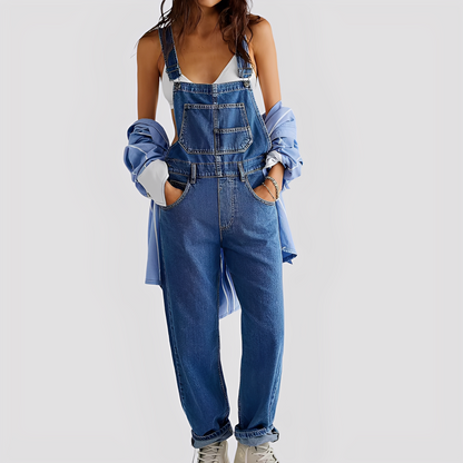 Mildred - Klassische, locker sitzende Jeanslatzhose für Damen