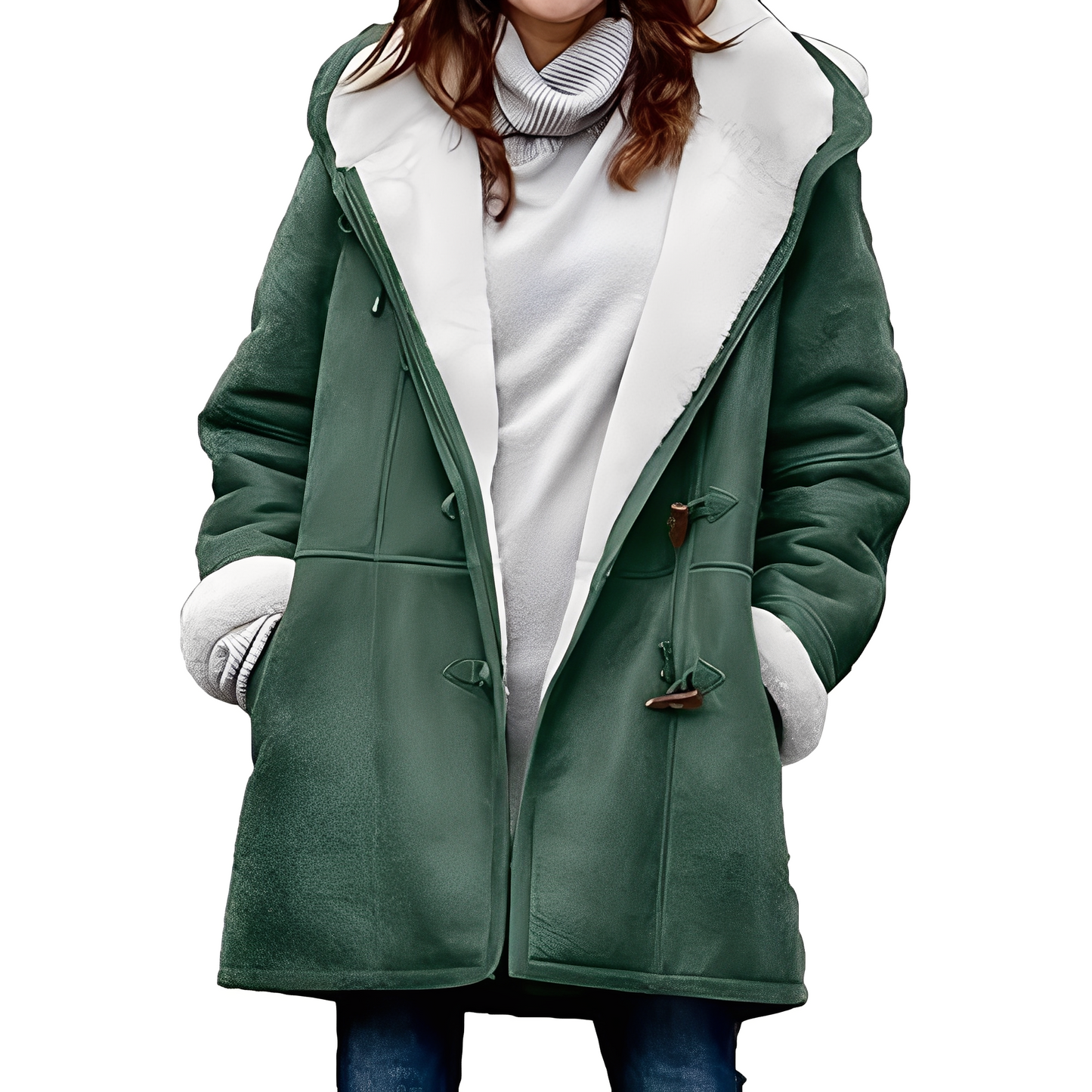 Madilyn - Lässiger Dufflecoat mit Kapuze für Damen