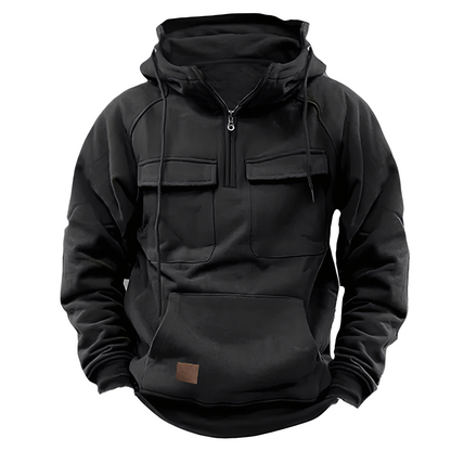 Malcom - Klassischer Hoodie mit mehreren Taschen für Herren