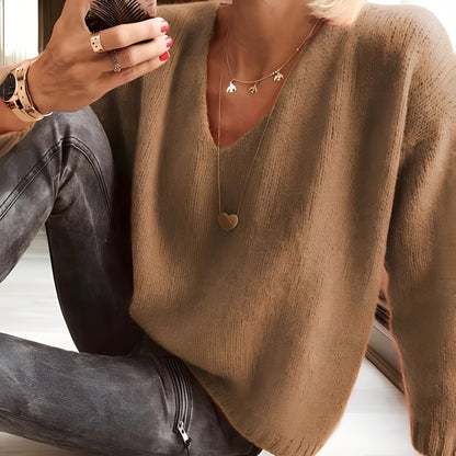 Dorris - Lässiger, schlichter Pullover mit langen Ärmeln für Damen