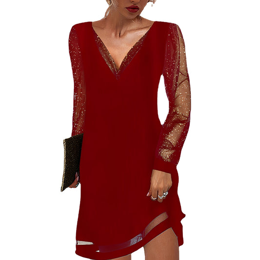 Annalee - Elegantes Kleid mit transparenten Ärmeln für Damen