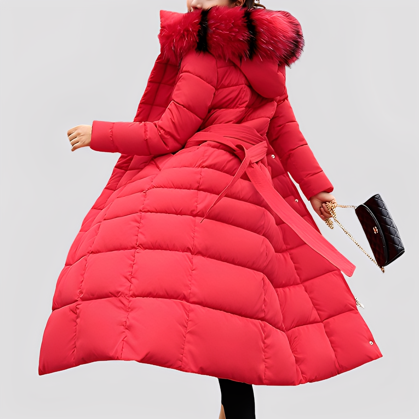 Mollie - Modischer, wattierter langer Mantel für Damen