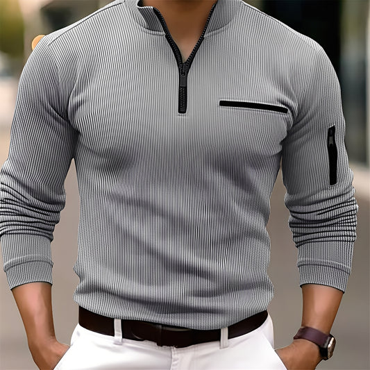 Donovan - Stilvoller gestreifter Pullover mit Taschen für Herren