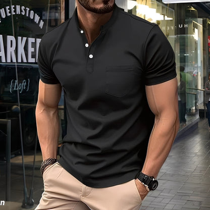 Darwin - Lässiges, schlichtes Poloshirt mit Halbkragen für Herren