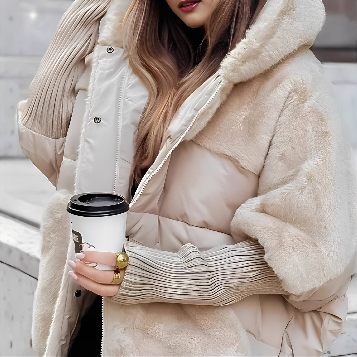 Alayna - Elegante, schicke Jacke mit Kunstfell für Damen