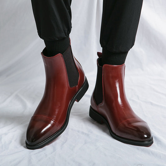 Kennith - Lässige, elegante Chelsea-Stiefel aus Leder für Herren