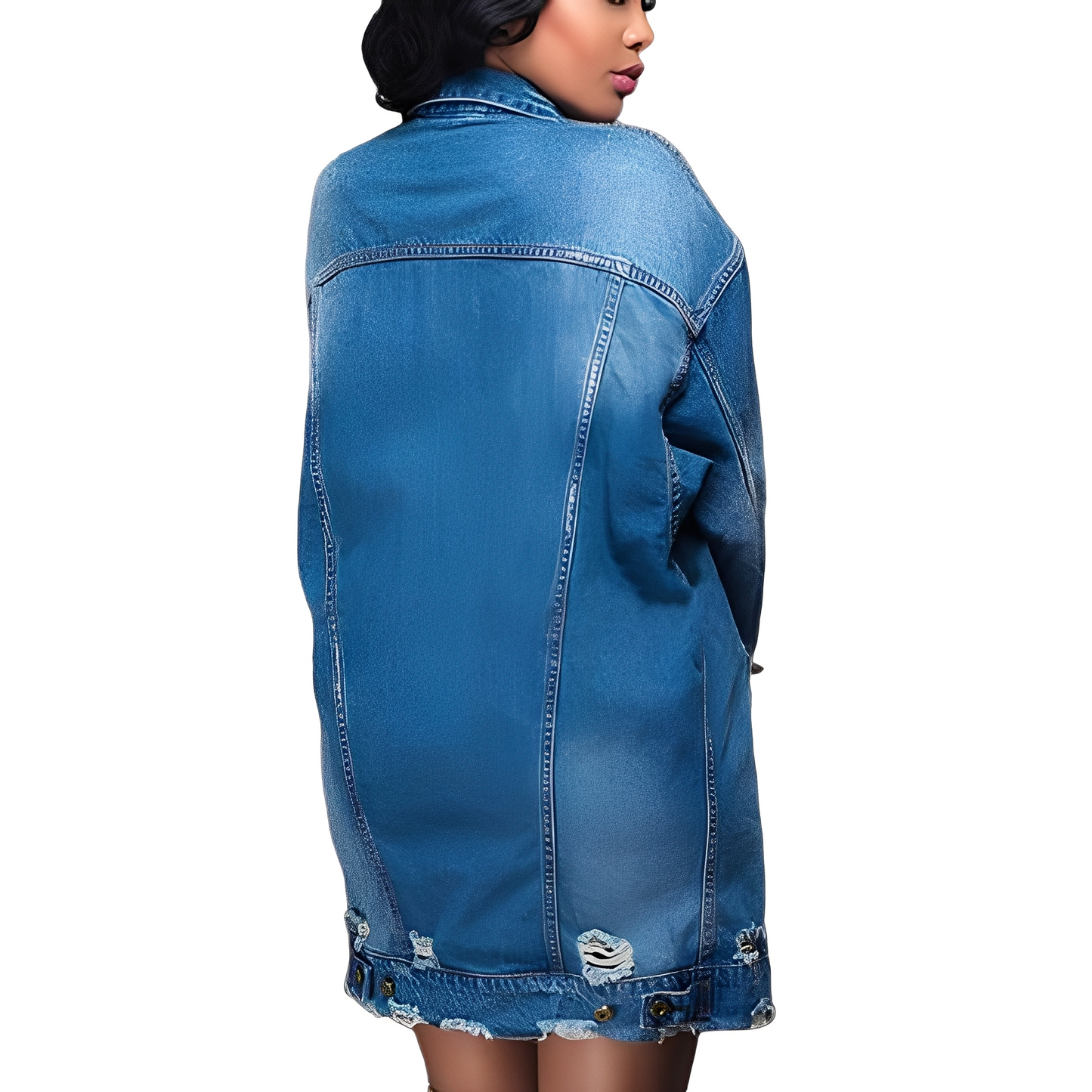 Yasmin - Lässige lange Jeansjacke für Damen