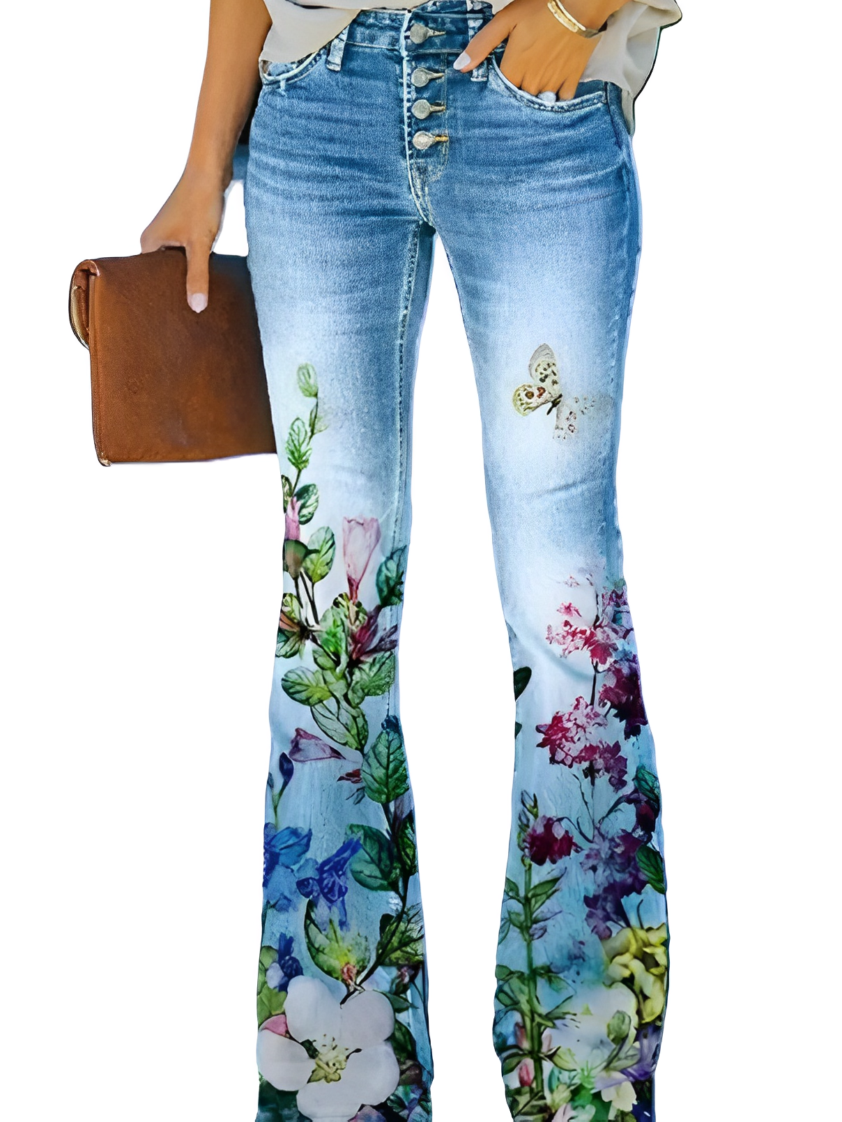 Glenna - Sommerliche Schlaghose mit Blumenmuster für Damen