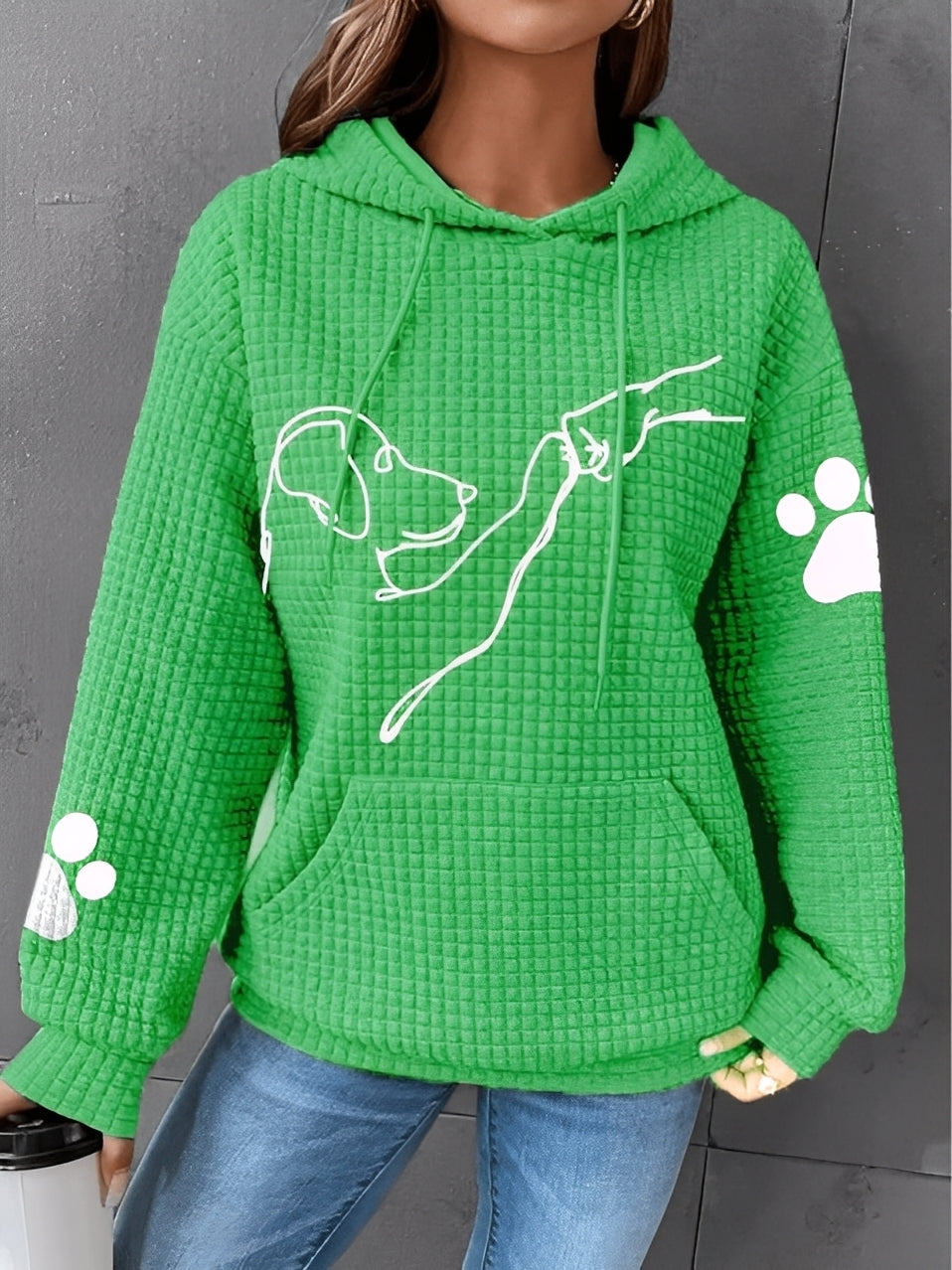 Berenice - Bedrucktes, warmes Kapuzensweatshirt für Damen