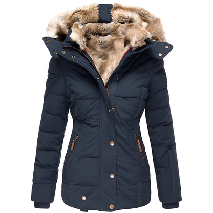 Odelia - Stilvolle, schmale Jacke mit Pelzkragen für Damen