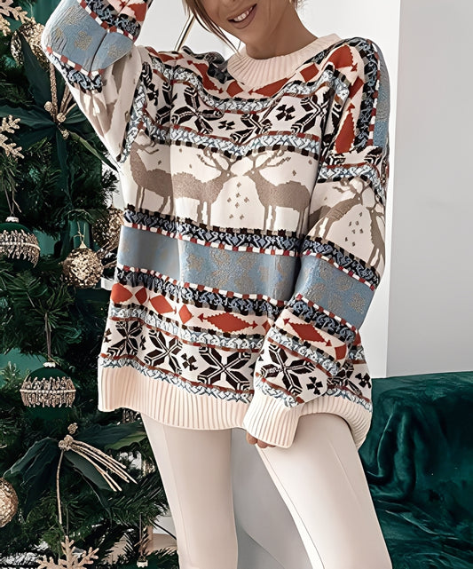 Carolina - Bequemer Pullover mit Weihnachtsmotiv für Damen