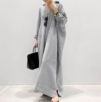 Davida - Lässiges gestreiftes Hemdkleid für Damen