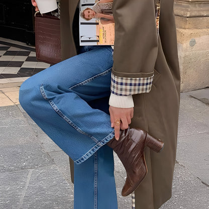 Connie - Moderner langer Trenchcoat für Damen