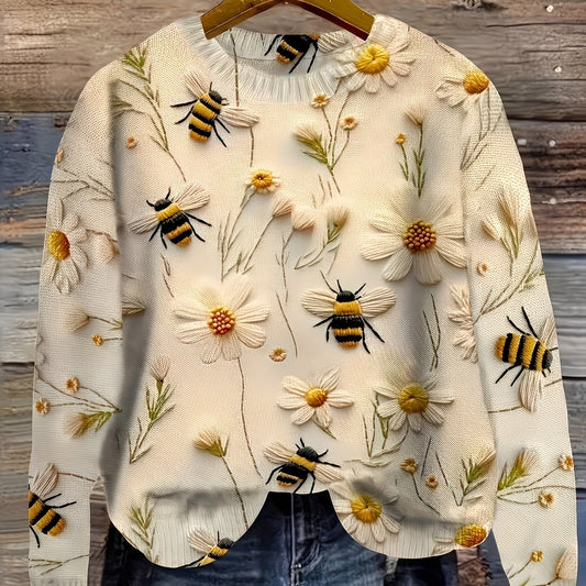 Eunice - Klassischer Wollpullover mit Aufdruck für Damen