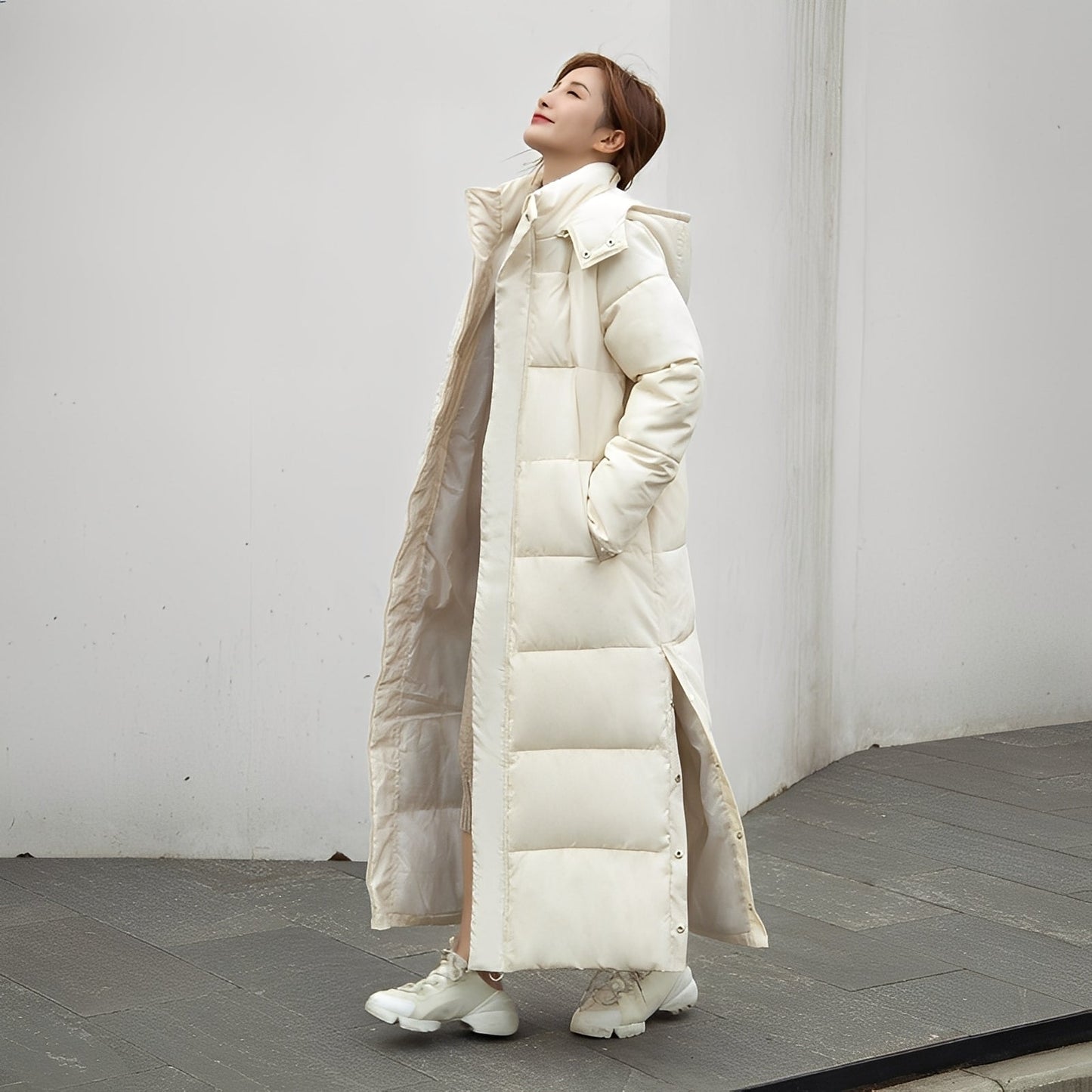 Maylis - Langer, warmer, gesteppten Damen-Wintermantel