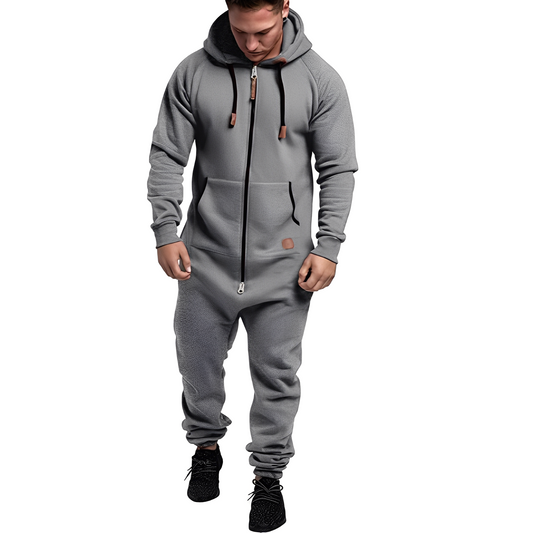Benson - Lässiger Fleece-Jumpsuit mit Kapuze für Herren