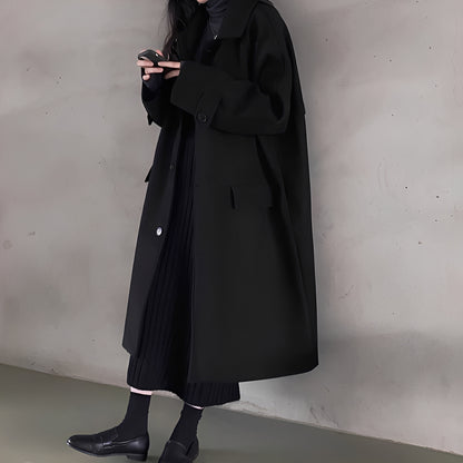 Estelle - Klassischer einreihiger Wollmantel für Damen