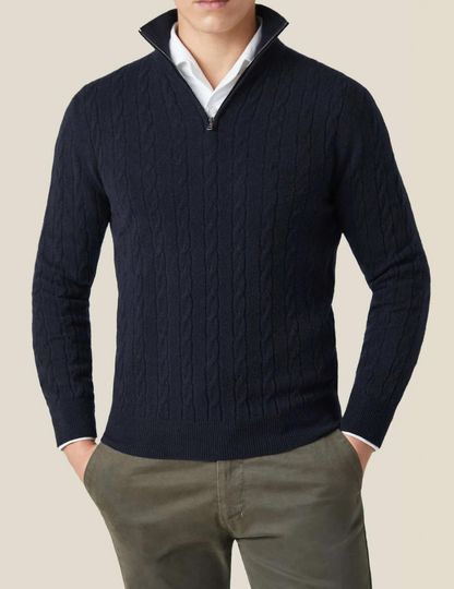 Zephyr - Pullover mit Zopfmuster und Reißverschluss