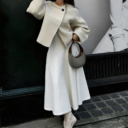 Beatrice - Eleganter kurzer Mantel aus Wolle für Damen